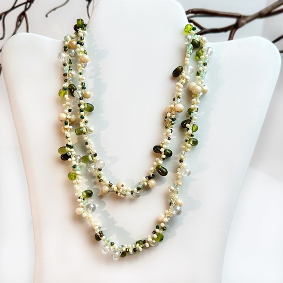 Saks 5th Ave Necklace Water Pearls & Semi Precious Stones - Picture 6 of 7